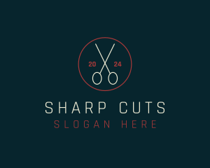 Scissors Stylist Grooming logo design