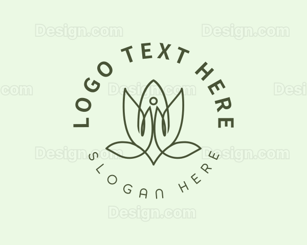 Holistic Meditation Lotus Flower Logo