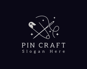 Sewing Safety Pin Needle logo design