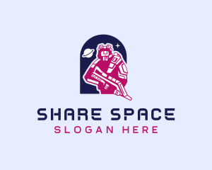 Space Robot Shooter logo design