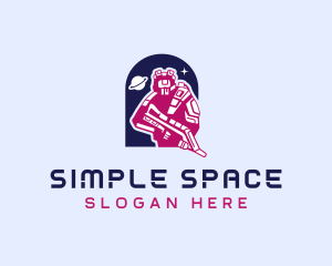 Space Robot Shooter logo design
