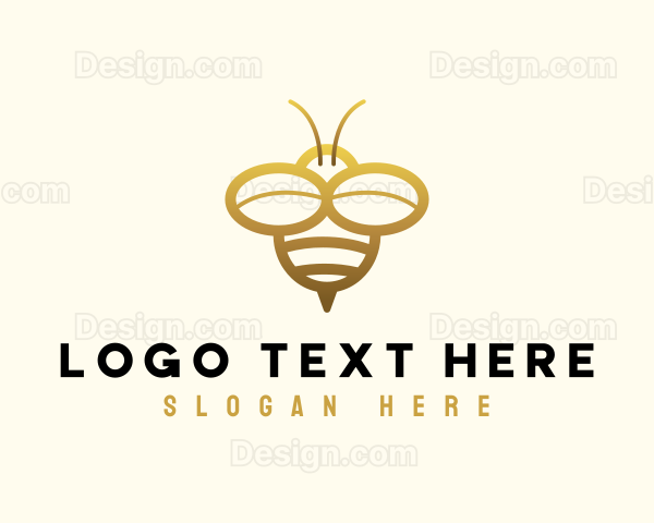 Simple Golden Bee Logo