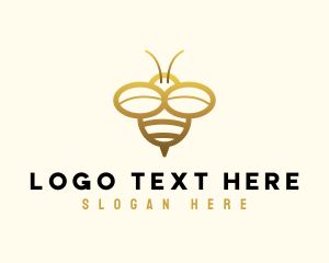 Simple Golden Bee logo