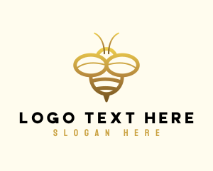 Simple Golden Bee Logo