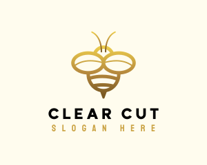 Simple Golden Bee logo design