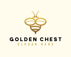 Simple Golden Bee logo design