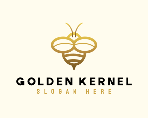 Simple Golden Bee logo design