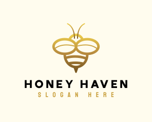 Simple Golden Bee logo design