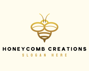 Simple Golden Bee logo