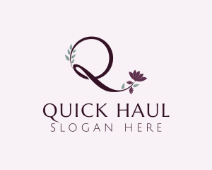 Elegant Flower Letter Q  logo design