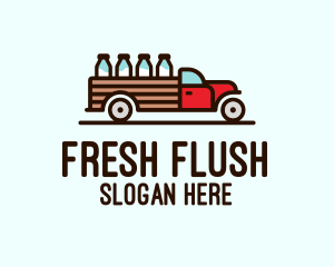 Milk Truck Delivery logo design