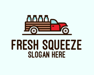 Milk Truck Delivery logo design