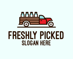 Milk Truck Delivery logo design