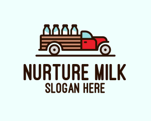 Milk Truck Delivery logo design