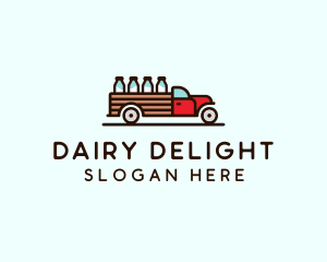 Milk Truck Delivery logo design