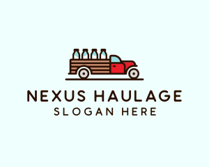 Milk Truck Delivery logo design