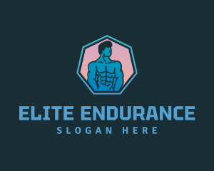 Masculine Bodybuilder Muscle logo design