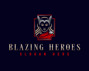 Gladiator Hero Woman logo design