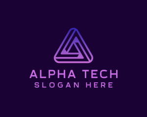 Cyber Tech Triangle logo design