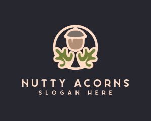 Acorn Nut Leaf logo design