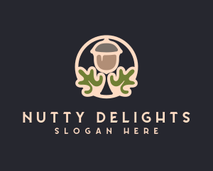 Acorn Nut Leaf logo design