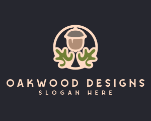 Acorn Nut Leaf logo design