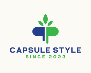 Herbal Leaf Capsule logo design