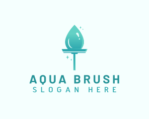 Water Droplet Squeegee logo design