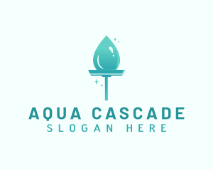 Water Droplet Squeegee logo design