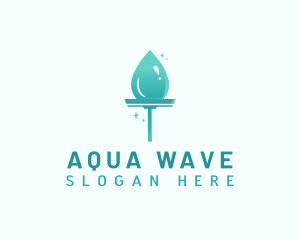 Water Droplet Squeegee logo design