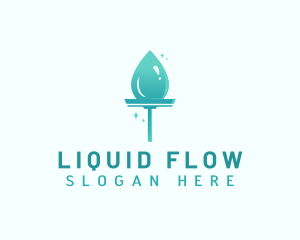 Water Droplet Squeegee logo design