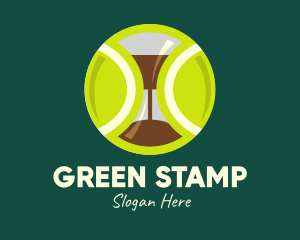 Green Tennis Ball Hourglass logo design