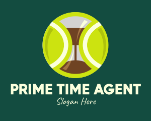 Green Tennis Ball Hourglass logo design