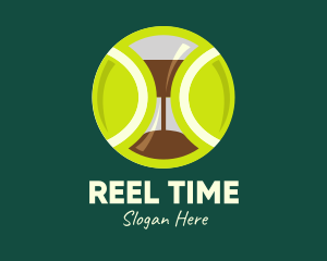 Green Tennis Ball Hourglass logo design