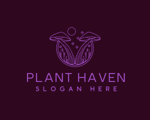 Magical Mushroom Plant logo design