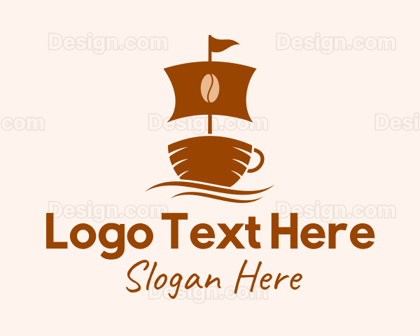 Brown Coffee Boat Logo