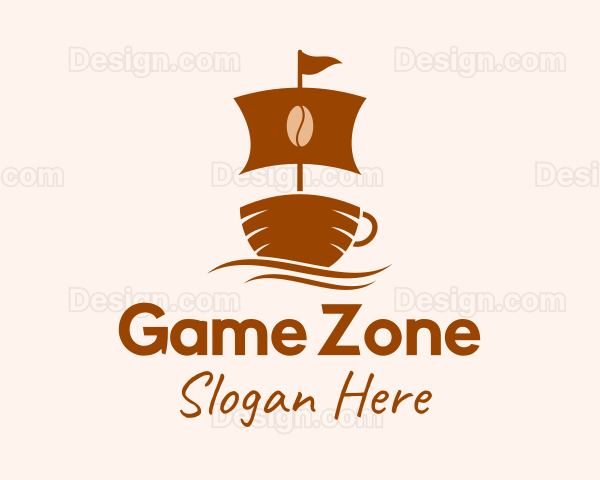 Brown Coffee Boat Logo