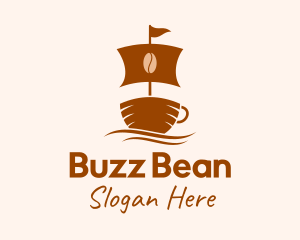 Brown Coffee Boat logo design