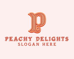 Victorian Retro Boutique Letter P logo design