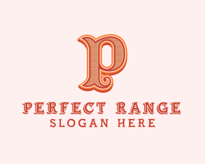 Victorian Retro Boutique Letter P logo design