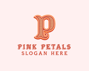 Victorian Retro Boutique Letter P logo design