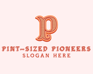 Victorian Retro Boutique Letter P logo design