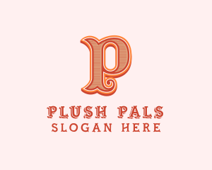 Victorian Retro Boutique Letter P logo design