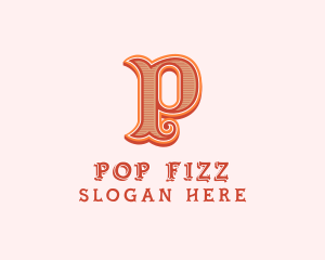 Victorian Retro Boutique Letter P logo design