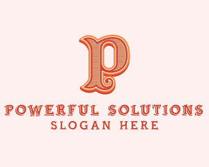 Victorian Retro Boutique Letter P logo design