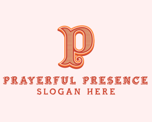 Victorian Retro Boutique Letter P logo design