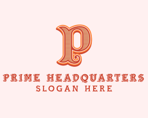 Victorian Retro Boutique Letter P logo design