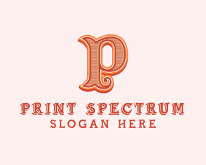 Victorian Retro Boutique Letter P logo design