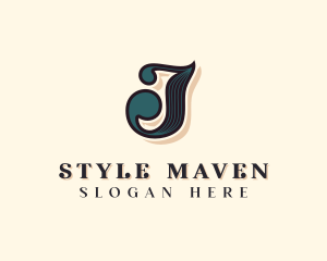 Hairdresser Styling Salon Letter J logo design