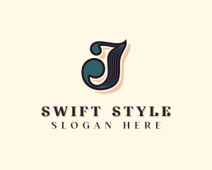 Hairdresser Styling Salon Letter J logo design